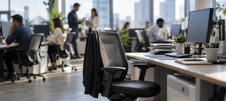 Collaborateur qui gère la paie en interne dans un open space